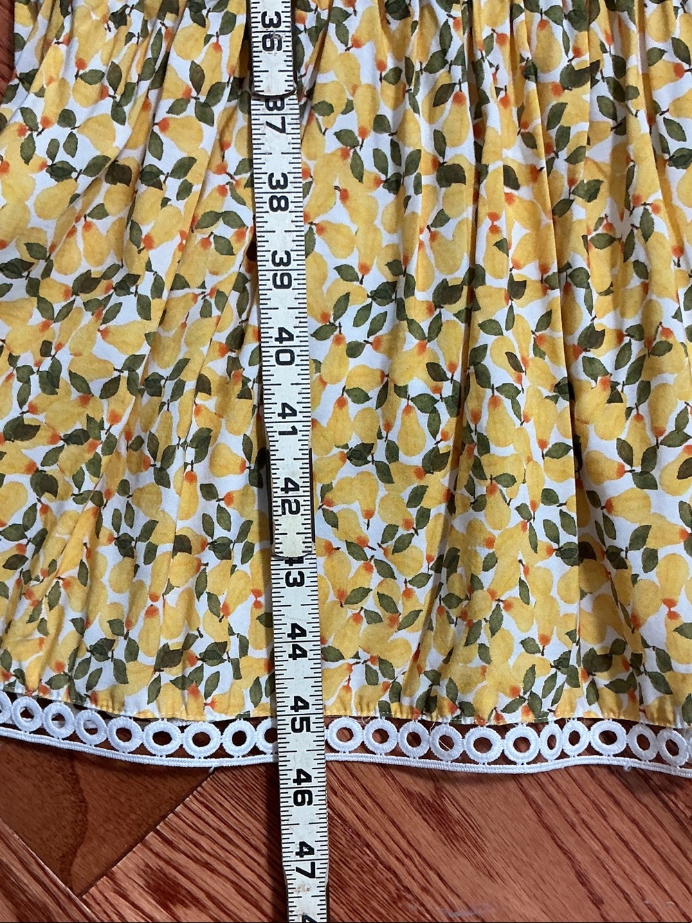 ANTONIO MELANI Yellow Pears Smocked Midi with Spaghetti Straps - Picture 8 of 9
